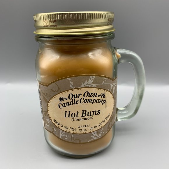 *NEW* Our Own Candle Company 13 ounce "Hot Buns" Jar Candle Burns up to 100 hour - Picture 1 of 5